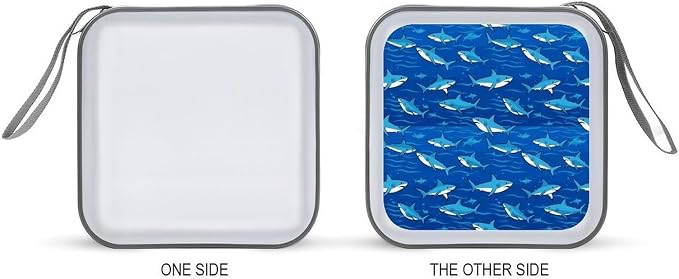 Sturdy DVD Case Blue Shark CD Holder Organizer Binder 40 Capacity | Disc Wallet Blue Shark Dustproof, Shockproof, Zipper Closure for Car Home Office