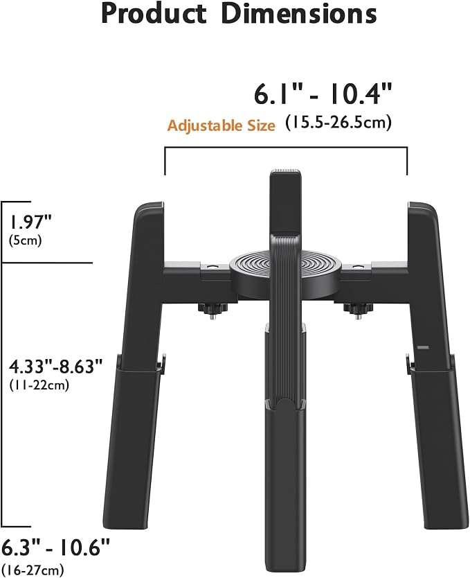 CZPET Dog Bowl Stand Full-Adjustable [2 Pack, Stand Only] | Elevated Pet Water & Food Feeder Stand for Medium and Large Pets, Raised Stable and Anti-Slip Raised Bowl