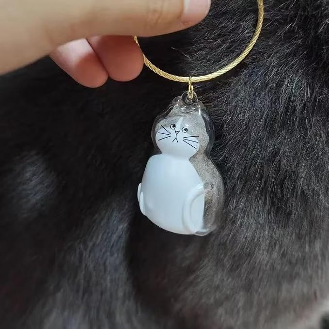 Cat Hair Storage Keychain,Transparent Cat and Dog Hair Storage Capsule,Welldonepet Cats Hairs Keychain