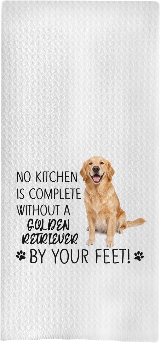 Golden Retriever Kitchen Towels Decor - Golden Retriever Gifts for Dog Lovers Women, No Kitchen is Complete Without These 16x24 Hand & Dish Towels
