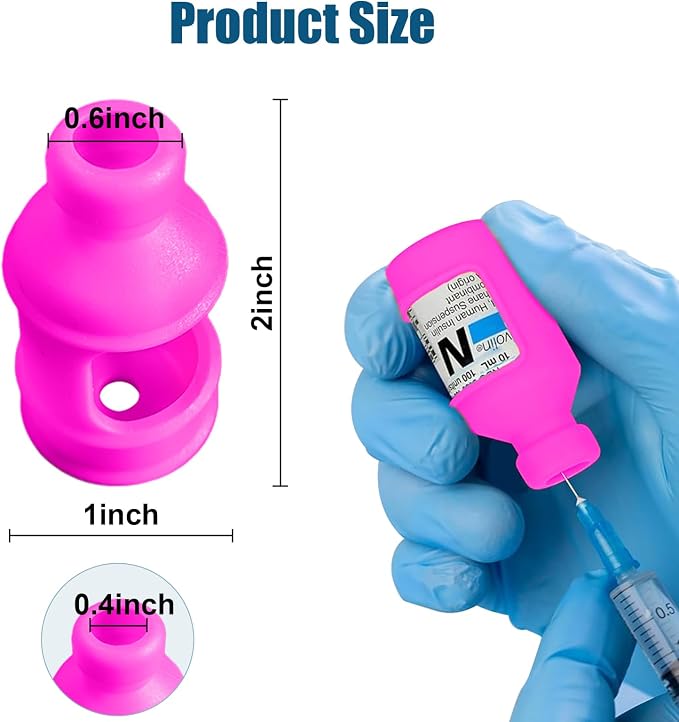 3 Pack Insulin Vial Bottle Protector Sleeve for Diabetic, Silicone Protective Case to Protect Insulin Vial from Breaking, Suitable for 10ml Short Insulin Vials (Pink)