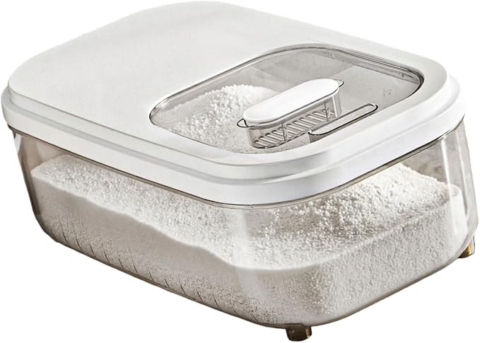 Kitchen Organiser with Sliding Cover Large Capacity Easy Designs Bin for Cereals and Pet Food Storage Slide Lid Rice Bucket