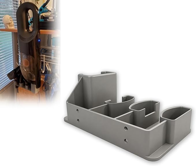 Wall Mount Storage Holder Compatible with Shark Ultra Cyclone Pet Pro Handheld Vacuum | Tool Organizer with Attachment Holders | Space-Saving Garage and Workshop Mount