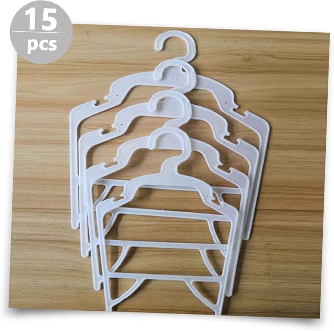 Happyyami 15pcs Portable Dog Clothes Hangers Plastic Pet Coat Racks for Easy Storage Lightweight and Space-Saving Design for Home Travel