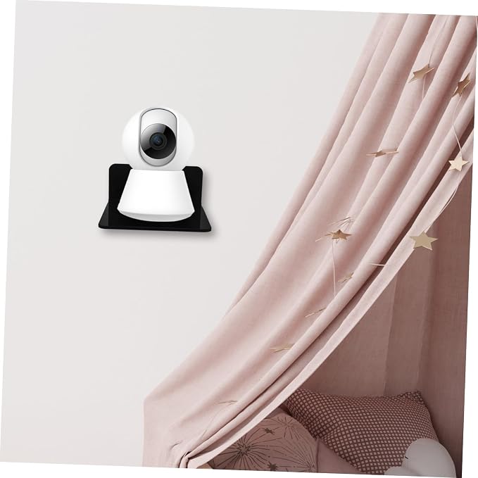 ibasenice 3pcs Floating Shelf for Monitor Router Storage Wall-Mounted Camera Holder Rack Black Secure Reliable Shelf for Nursery Easy Installation Non-Slip Design