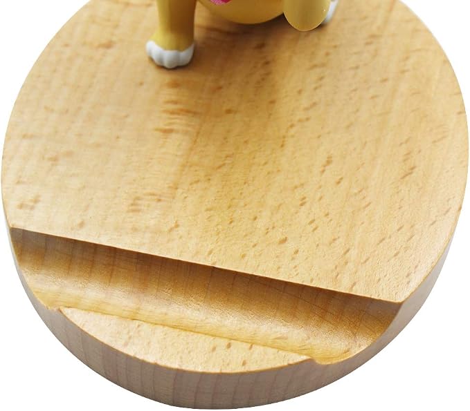 Cute Dog Cell Phone Holder Stand Wooden Smartphone Desk Holder for Mobile Phones Animal Phone Stand Desk Ornament