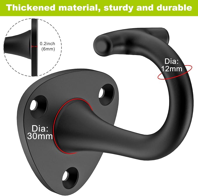 2Pack Dog Leash Hooks for Wall Dogs Leash Holder Wall Mount Dog Hook for Leashs for Indoor & Outdoor Use - Walls Hook for Dogs Leashs - Secure and Escape