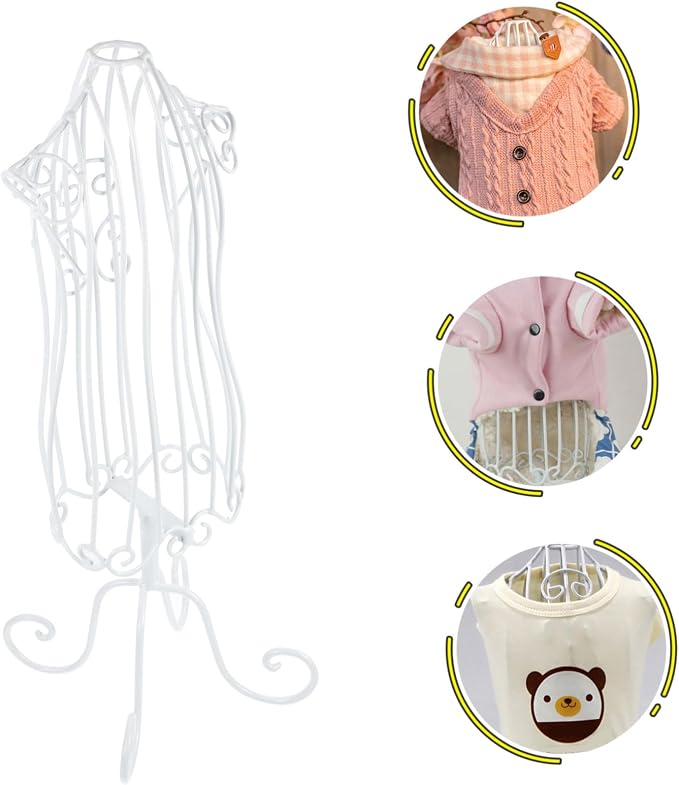 VICASKY Vintage PET Clothing Display Rack Retro Iron PET Clothes Hanger for Apparel Showcase for Dogs and Cats Sturdy and Stylish