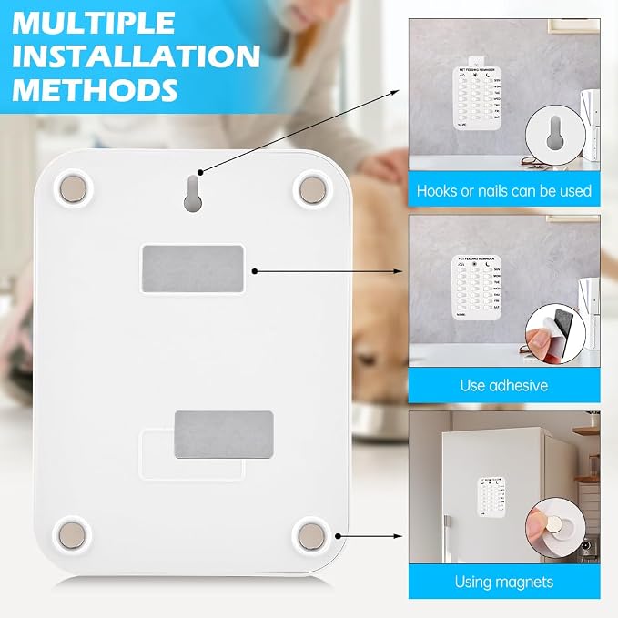 Dog Feeding Reminder, Magnetic Reminder Sticker, AM/Noon/PM Daily Indication Chart Feed Your Pets, Fridge Magnets and Double Sided Tape, Helps You to Track Pet Feeding & Medication