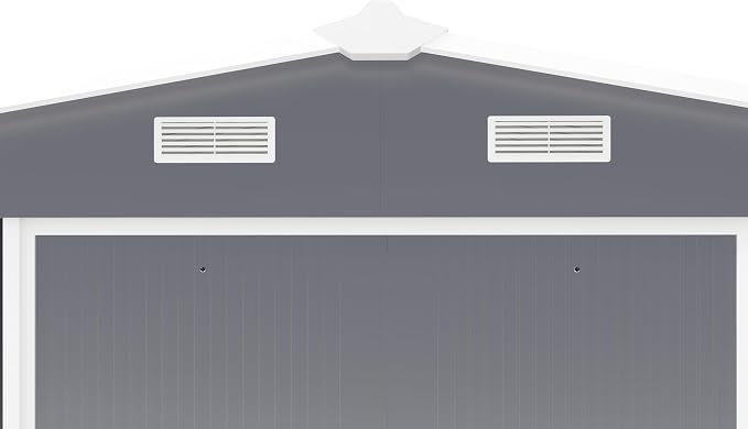 10x12FT Outdoor Metal Storage Shed, Two Daylight Windows, Dark Gray | Ventilation Windows | Spacious Storage | Waterproof | Protective Film | for Patio, Lawn and Utility Equipment