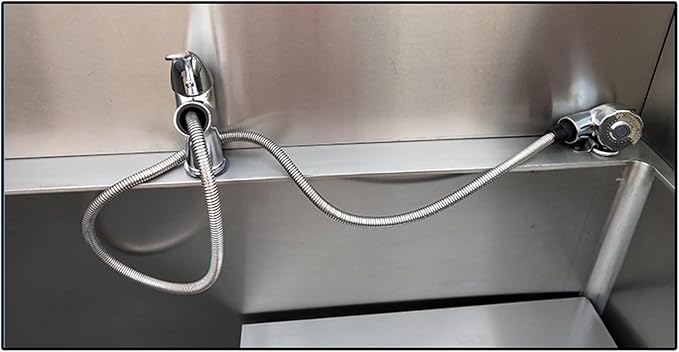 Stainless Steel Professional Pet Dog Grooming Bath Tub,Large Dog Bathtub Dog Bathing Station for Home,Pet Washing Station Sink Shower,Small Dog Washing Station,Sliding Door,120cm/47in