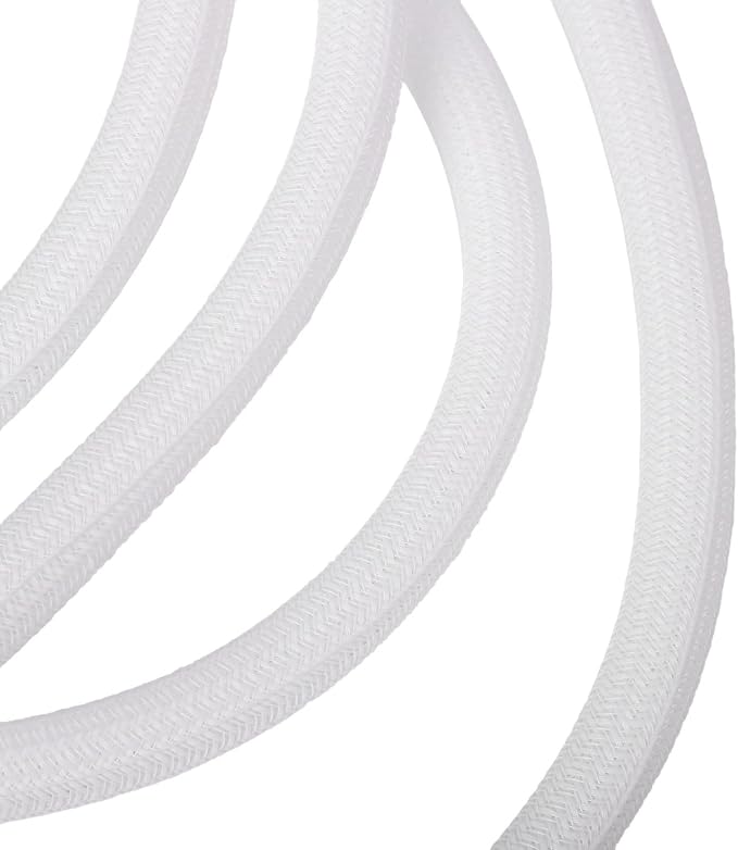 118.11 inch Self-Retracting Cable Sleeve, Fire-Resistant Wire Organizer for Home Office, Tangle-Free Cord Protector Against Pets Chewing, Black(White)