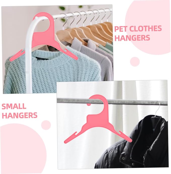 Abaodam 8Pcs Pet Clothes Hangers Plastic Skid Rack for Small Dogs and Cats Lightweight Portable for Organizing Pet Clothing Protects Garments from Deformation