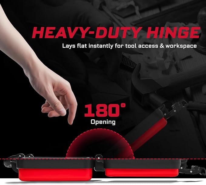 Geinxurn 3 Pieces Metal 11 Inches Steel Tool Organizer Portable Toolbox Red, Black and Yellow, Durable ABS Tool Storage with Plastic Handle and Double-Buckles