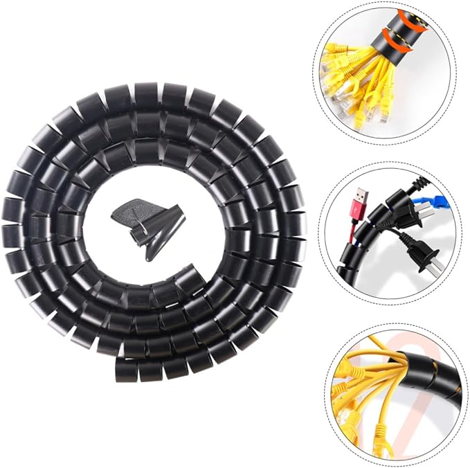 NUOBESTY 1 Set Cable Sleeve Spiral Wire Wrap Organizer for Pets Durable Pe Material Easy to Install Prevents Chewing for Cable Management