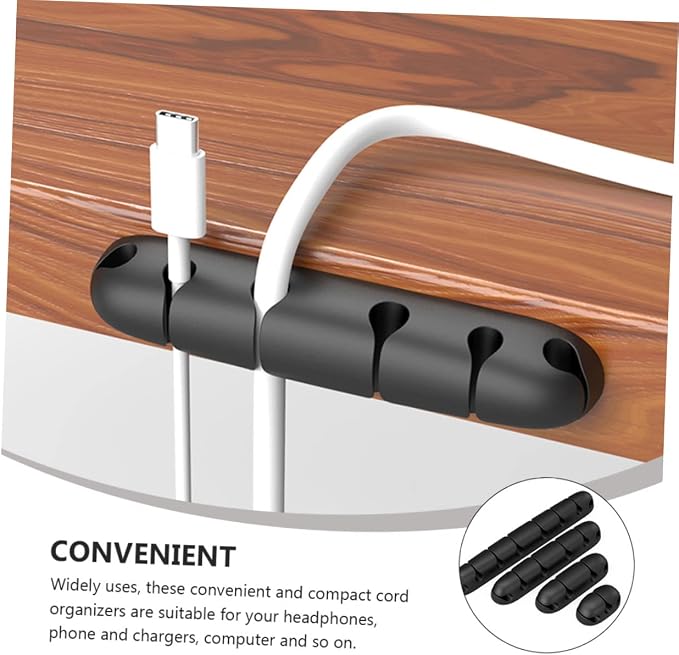 4pcs Multipurpose Cable Holder Clips Silicone Cord Organizer for Desk Home Office Easy to Install Durable Pet Cable Management