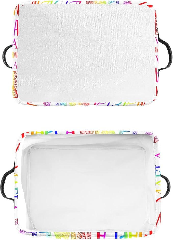 Foldable Personalized Storage Box for Boys Girls with Name Waterproof Kids Custom Storage Bin Baskets Cube Boxes Organizer with Handles for Organizing Shelf Closet, 1 Pack