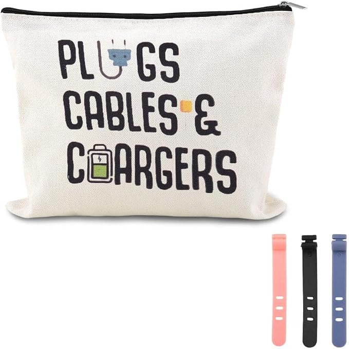 Travel Charger Organizer Bag for Cords and Cables Plug Charging Bag Earphone Storage Pouch Small Electronic Makeup Bags Wire Charge Holder Pouch with Zipper Usb Pouches for Travel Gifts for Men Women