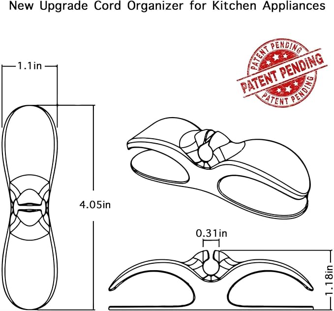 Cord Organizer Kitchen Appliances, Clear Holder for Stand Mixer, 3PCS Self Adhesive Stick On Cable Wrap Keeper Hook, Electric Wire Hider, Silicone Compatible Accessories with KitchenAid