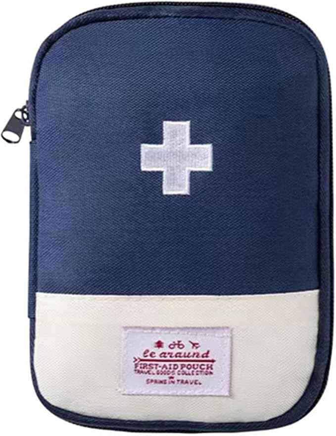 Red First Aid Bag Empty 1st Aid Bag Section Dividers Medical Travel Case Emergency First Responder Storage Compact Medicine Bag for Car Home Office Kitchen Sport Outdoors (Blue)
