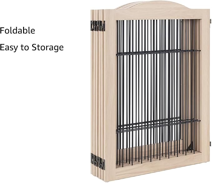 unipaws 132" Extra Wide Dog Gate and Pet Playpen with Walk Through Door