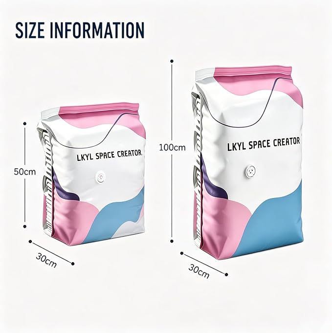 No Pump Vacuum Storage Bags – 5‑Pack Large Capacity 3D Compression Bags, Press & Seal, Heavy‑Duty Reusable for Clothes, Bedding, Comforters，5：Large