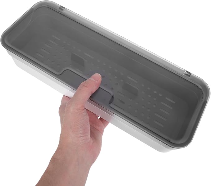 Stackable Pet Flatware Organizer with Flip Lid Dustproof Cover | Portable Tray for Home and Picnics, Build, Fits Drawer Storage Needs, Easy to Carry and Keep Items Separated