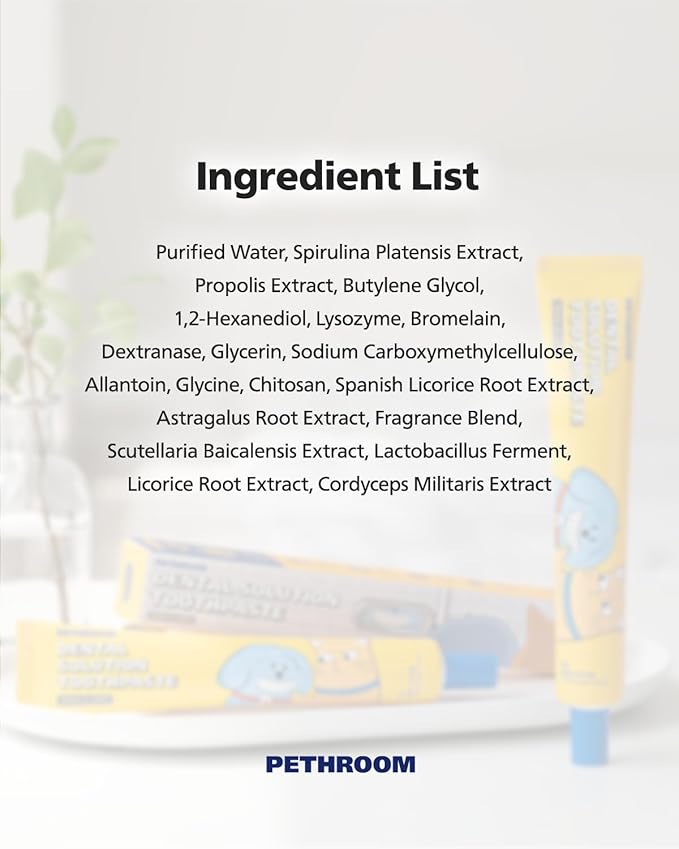 PETHROOM Pet Dental Solution Toothpaste for Dogs & Cats – Sweet Potato Flavor, Enzymatic Toothpaste for Fresh Breath & Plaque Control, Gentle Daily Dental Care, Net Wt 2.1 oz
