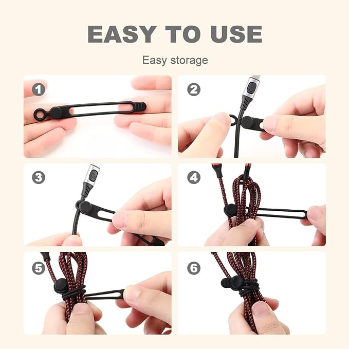 20pcs Data Cable Organizer, 2025 New Silicone Cable Ties Cable Management Organizer, 106mm Reusable Cord Organizers, Colorful Wire Organizers for Cords (20)