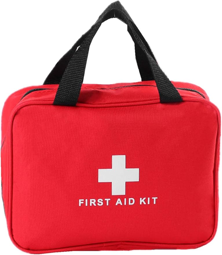 First Aid Bag First Aid Kit Empty Medical Storage Bag Red Trauma Bag for Emergency First Aid Kits Car Workshop Cycling Outdoors (Red 1PC)