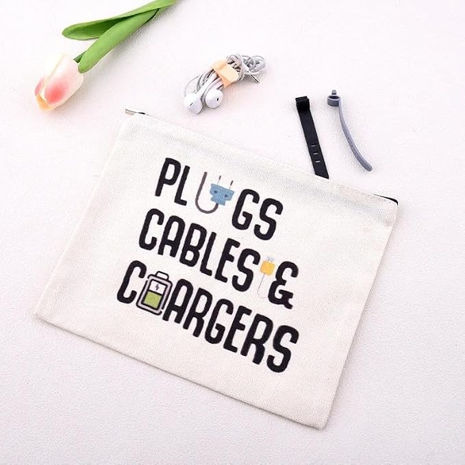 Travel Charger Organizer Bag for Cords and Cables Plug Charging Bag Earphone Storage Pouch Small Electronic Makeup Bags Wire Charge Holder Pouch with Zipper Usb Pouches for Travel Gifts for Men Women