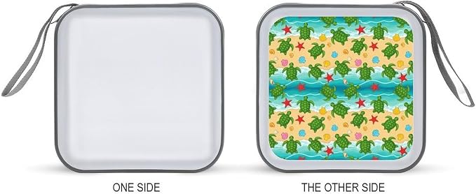 40-Disc CD/DVD Protective Case Beach Ocean Cute Turtle, Hard Plastic Binder with Zipper, Portable Storage Organizer for Travel Office