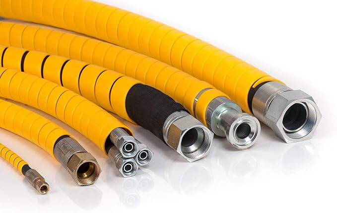 Electriduct 1 Inch Heavy Duty Spiral Wrap HDPE Flexible Plastic Cable Sleeve Hose Protector 10 Feet - Yellow