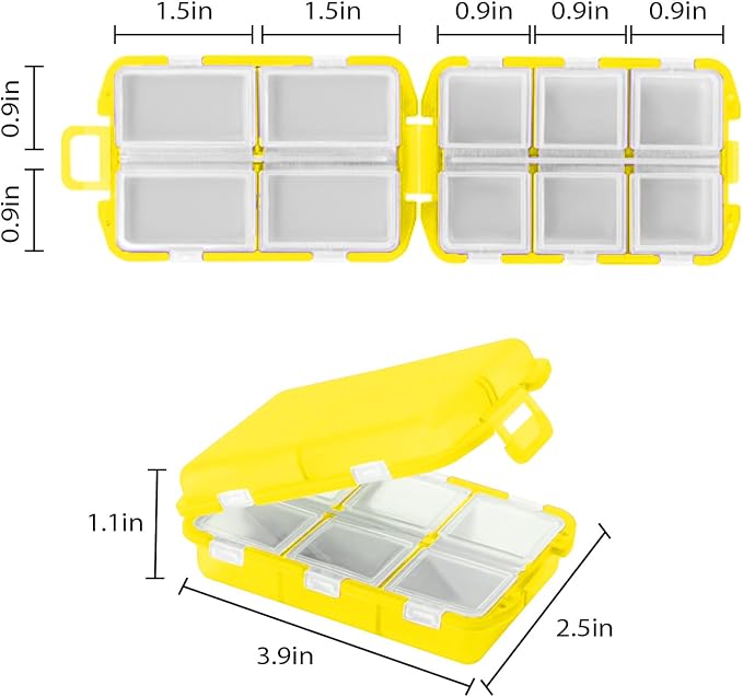 2PCS 7-Day Pill Organizer with Labels – Travel Pill Case, Daily Medication Organizer | Compact & Secure | Fits in Pocket/Purse (3.7” x 2.4”)