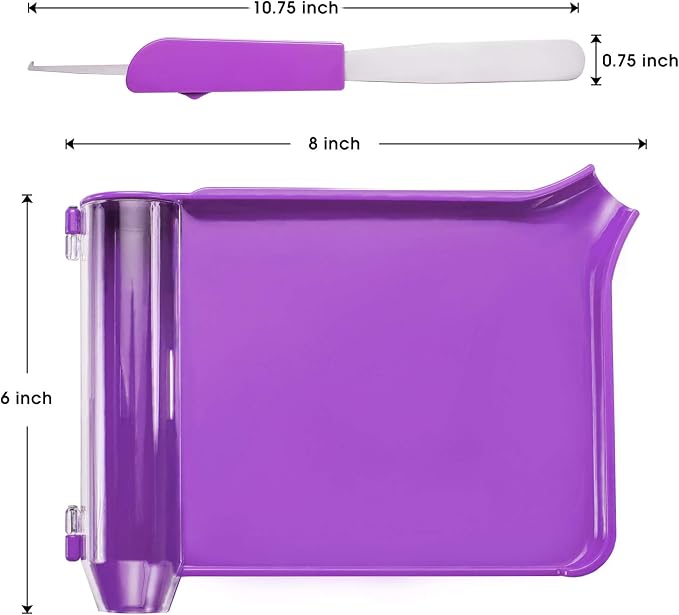 Medarchitect Right Hand Pill Counting Tray with Spatula, Purple | Dual-channel food-grade surface made without BPA, with hooked plastic handle for sanitary tablet sorting