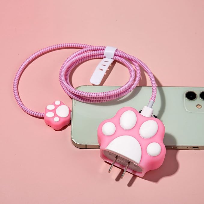 ZOSTLAND 5 in 1 DIY 18W 20W Heart Shape Protector Data Cable USB Charger Line Earphone Wire Saver Organizer Compatible with iPhone 11 12 13 14 15 Pro Max