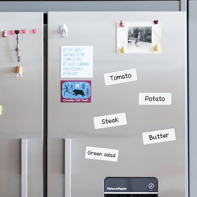 Dry Erase Magnetic Labels 3.1x1.2 Inch White, Reusable Magnetic Dry Erase Labels for Classroom Office Whiteboards，Pack of 40
