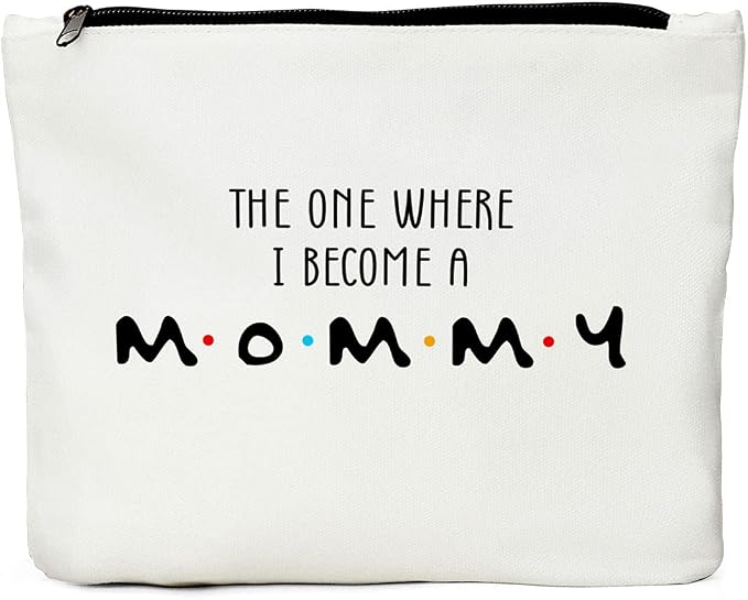 New Mom Gifts Makeup Bag,Girl Boy Mom Cosmetic Bag, Funny Baby Shower Gifts | Pregnancy Announcement Travel Toiletry Bags, Christmas Thanksgiving Birthday Gift for Momen Mother New Mommy First Time Moms