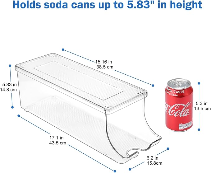 Puricon 2 Pack Soda Can Organizer Dispenser for Refrigerator Fridge