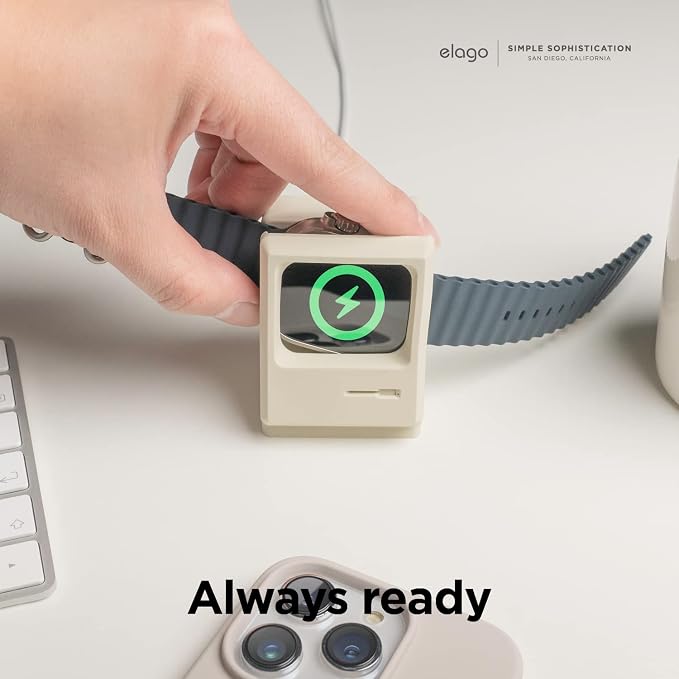 elago W3 Stand for All Apple Watch Series | Ultra3/Ultra2/Ultra/11/10/9/8/7/6/5/4/3/2/1/SE3/SE2/SE1, 49mm, 46mm, 45mm, 44mm,42mm (Classic White)