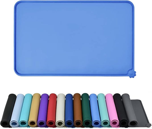 Reopet Waterproof Pet Feeding Mat, Non-Slip Silicone Placemats for Dog Cat Food and Water Bowl, High Raised Edges to Prevent Spills and Protect Floors