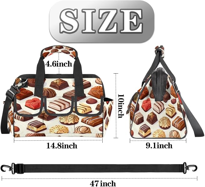 Chocolate Heavy Duty Tool Bag 14.8 Inch Food Portable Soft Tool Box Organizer Storage with Adjustable Shoulder Strap