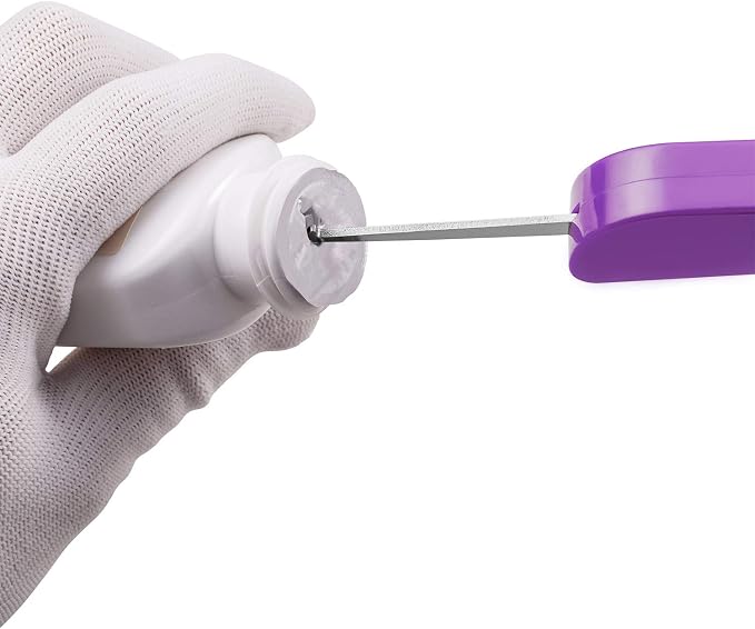 Medarchitect Right Hand Pill Counting Tray with Spatula, Purple | Dual-channel food-grade surface made without BPA, with hooked plastic handle for sanitary tablet sorting