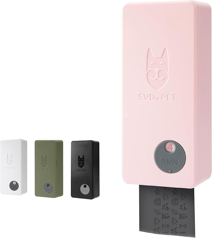 SVD.PET Dog Poop Bag Dispenser, Wall Mount Pet Waste Bag Dispenser Station | Weatherproof Outdoor or Indoor Bag Holder, Easy to Refill Magnetic Cover (Pink, Dispenser only)