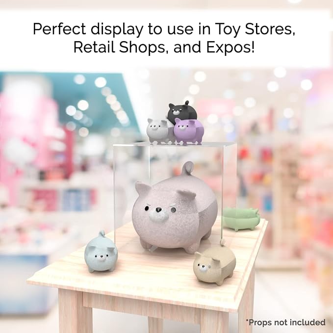 18" Acrylic Display Riser Box with One Open Side No Lid Versatile Clear One Piece Square Retail Merchandise Storage Bin or Product Platform No Assembly by Marketing Holders