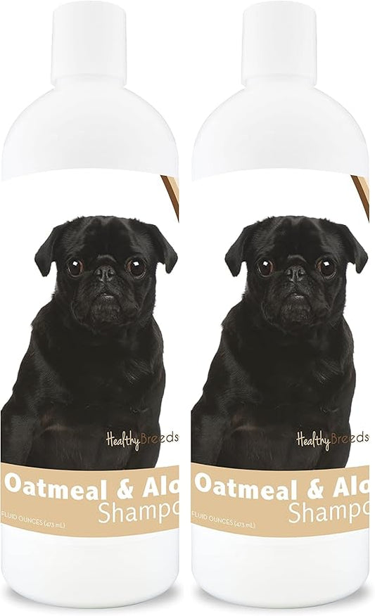 Healthy Breeds Pug Oatmeal Shampoo with Aloe 16 oz (Pack of 2)