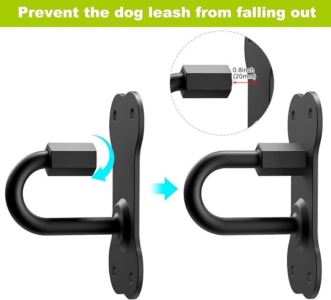 Wall Mounted Dog Leash Holder for Wall Pet Leash Wall Hook Carbon Steel Dog Leash Hangers for Secure Pet Leash for Indoor and Outdoor Use