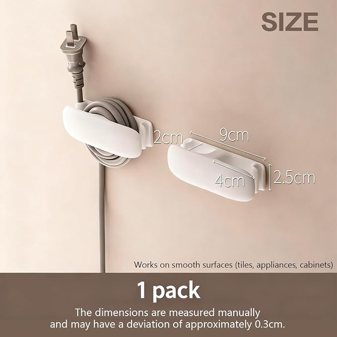 Cord Organizer for Kitchen Appliances, Cord Wrap Cord Holder Cable Organiser for Mixer, Blender, Coffee Maker, Pressure Cooker, Air Fryer （2PCS, White）