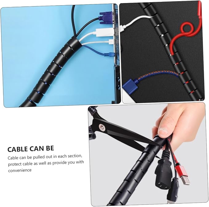 KALLORY Cable Sleeve Organizer Set for Pets 10 Meter Cuttable Wire Wrap Flexible and Sturdy Protects Cords from Dog and Cat Chewing for Home Use