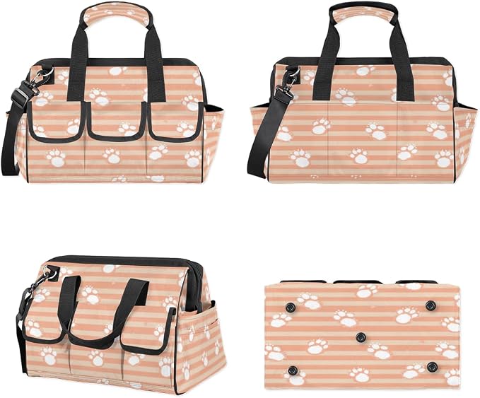 Dog Paws Heavy Duty Tool Bag 14.8 Inch Cat Pet Paw Animal Portable Soft Tool Box Organizer Storage with Adjustable Shoulder Strap